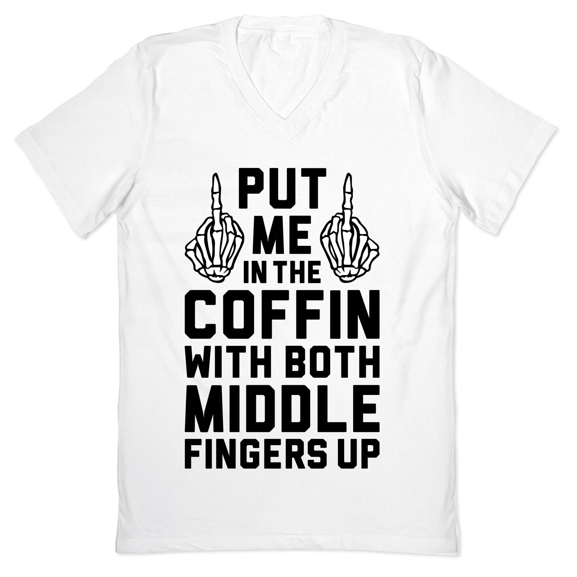 Both Middle Fingers Up V-Neck
